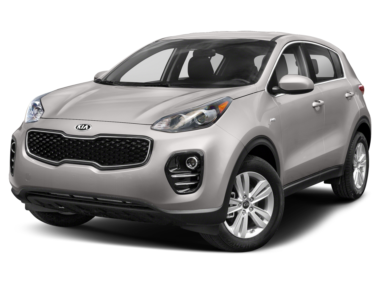 2018 Kia Sportage LX in Sparkling Silver — front three-quarter view