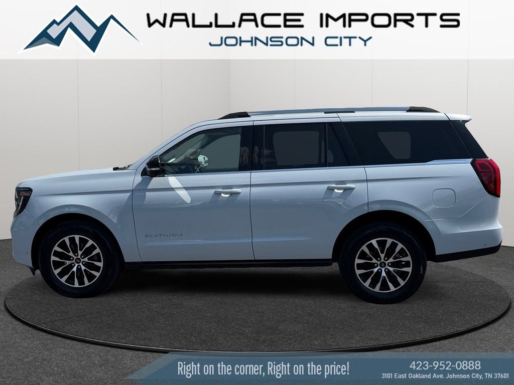 2025 Ford Expedition Platinum in Star White Metallic Tri-Coat — front three-quarter view