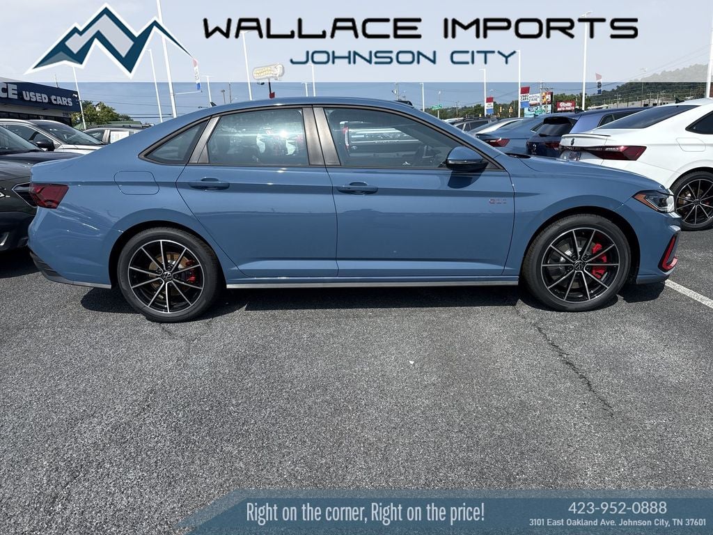 2026 Volkswagen Jetta GLI 2.0T Autobahn in Monterey Blue Pearl — front three-quarter view