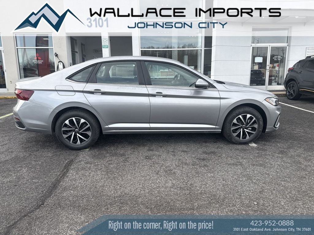 2026 Volkswagen Jetta 1.5T S in Pyrite Silver Metallic — front three-quarter view