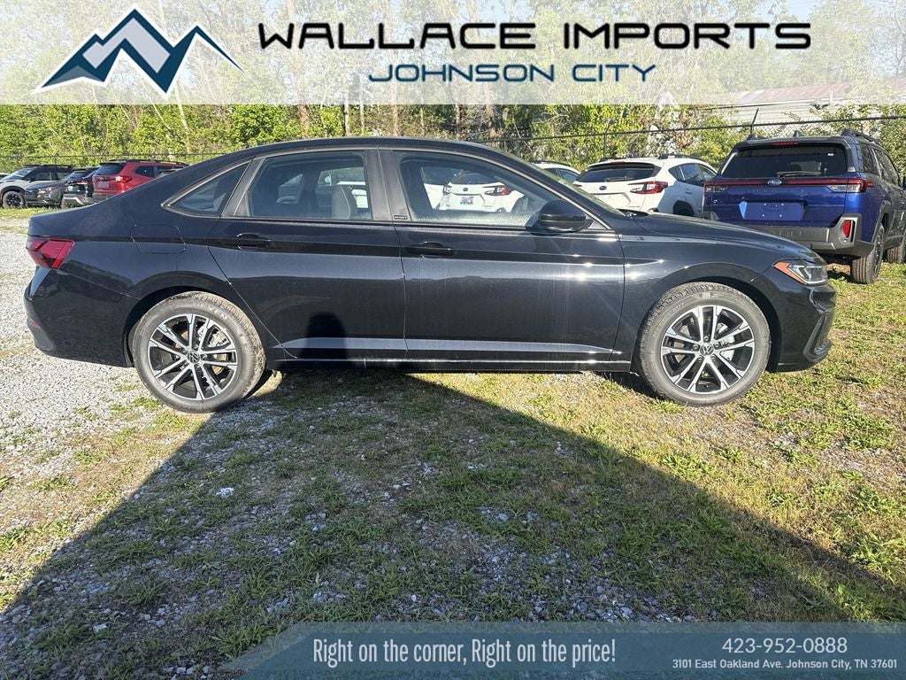 2026 Volkswagen Jetta 1.5T Sport in Deep Black Pearl — front three-quarter view