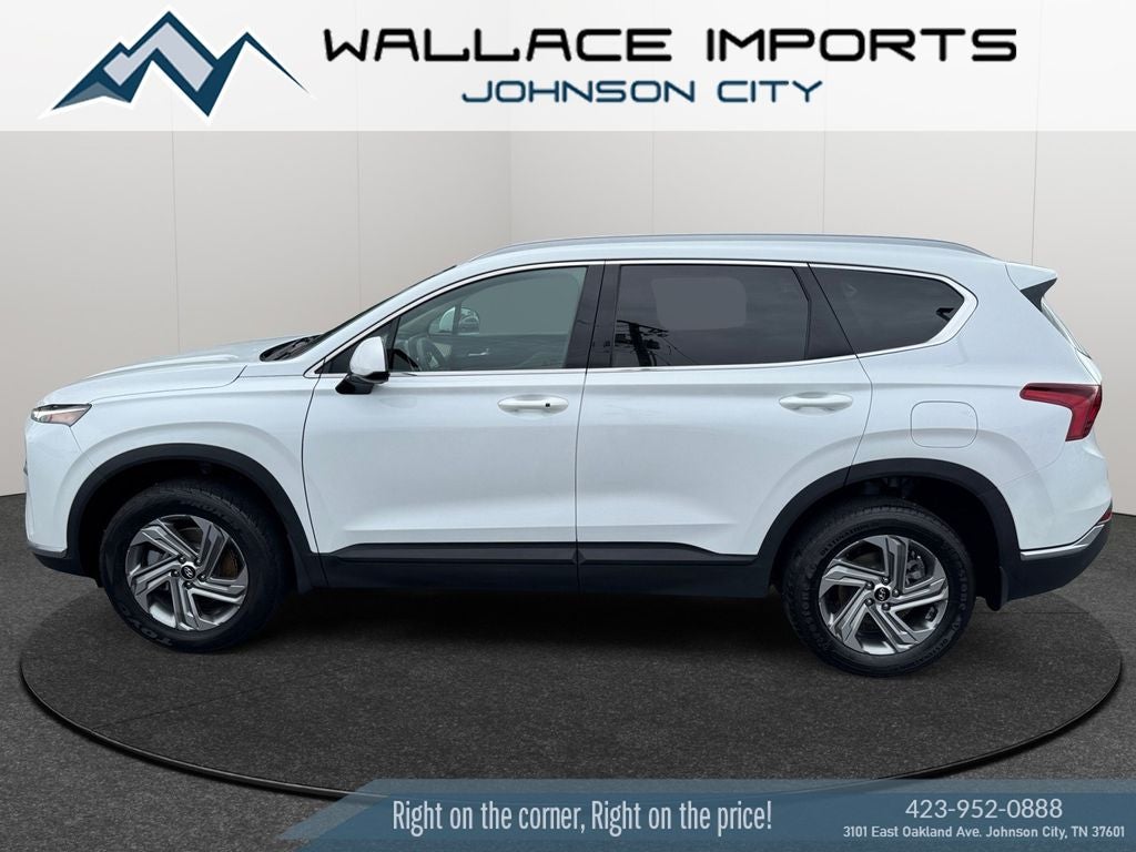 2022 Hyundai Santa Fe SEL in Quartz White — front three-quarter view