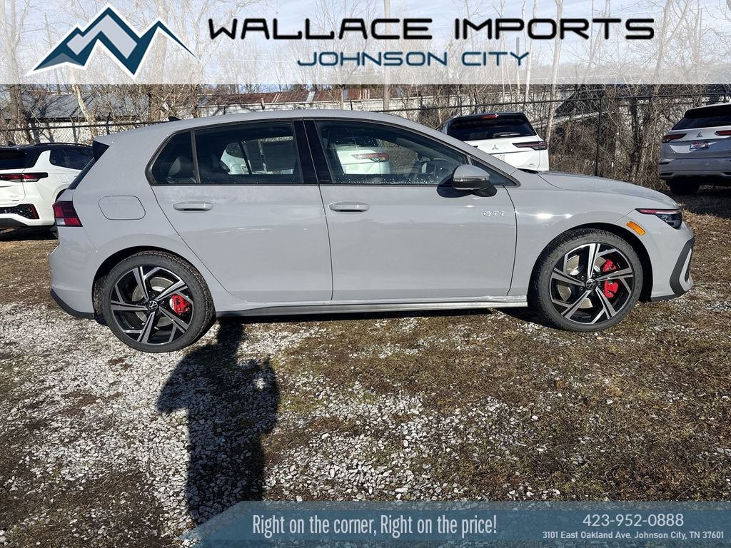 2026 Volkswagen Golf GTI 2.0T SE in Moonstone Gray — front three-quarter view