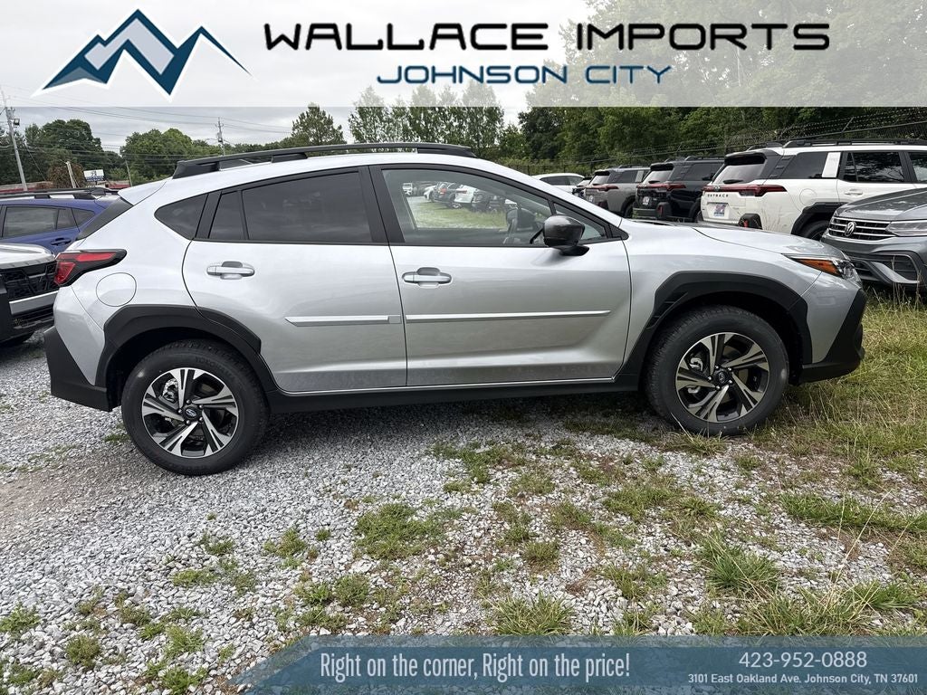 2026 Subaru CROSSTREK Premium in Ice Silver Metallic — front three-quarter view