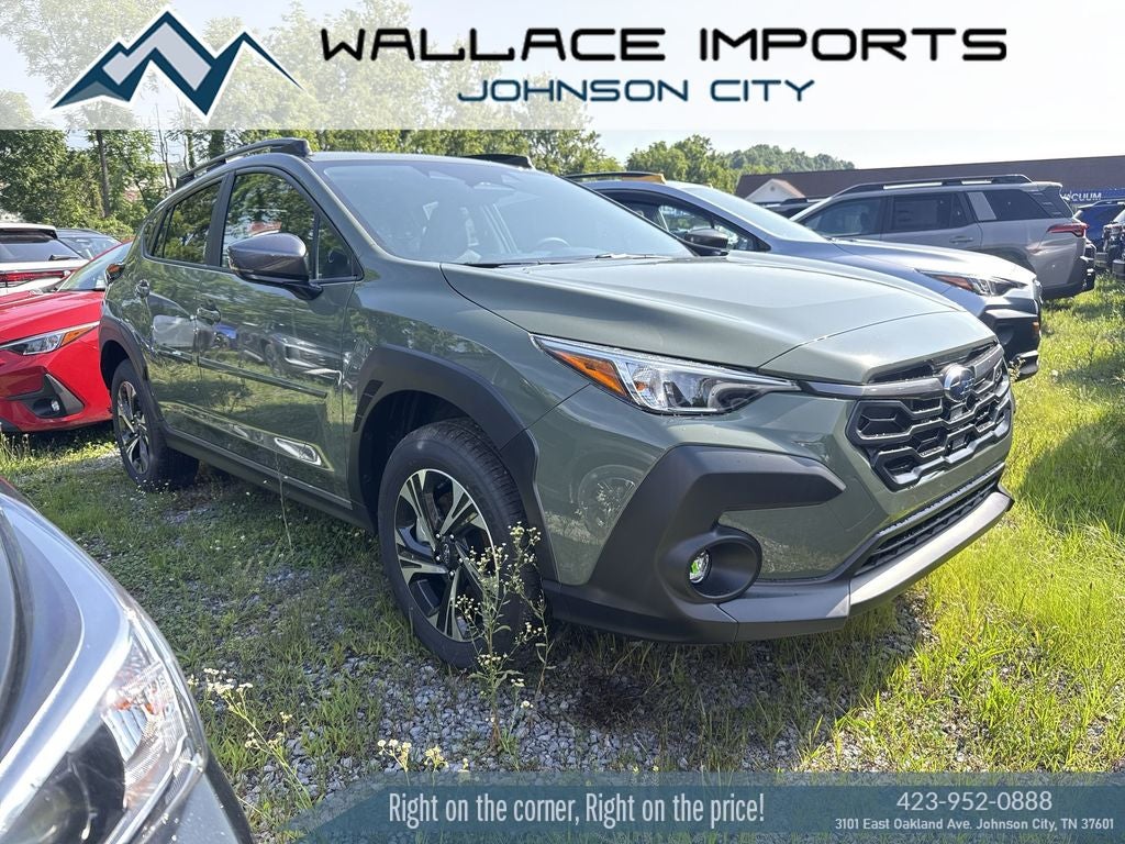 2026 Subaru CROSSTREK Premium in Alpine Green — front three-quarter view