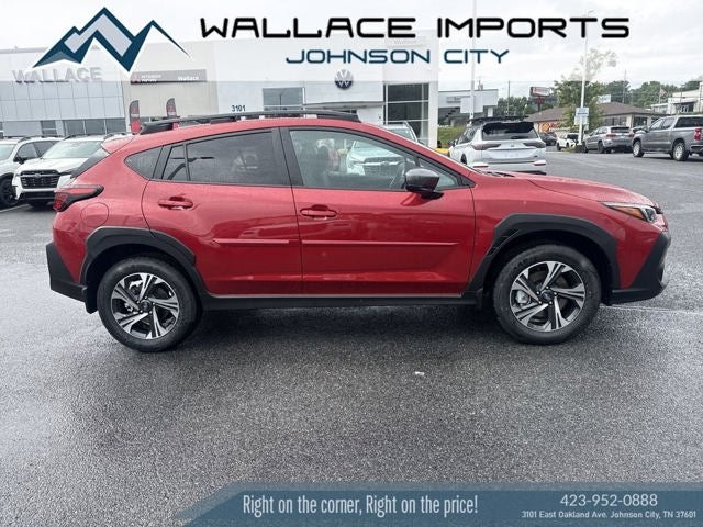 2026 Subaru CROSSTREK Premium in Lithium Red Pearl — front three-quarter view