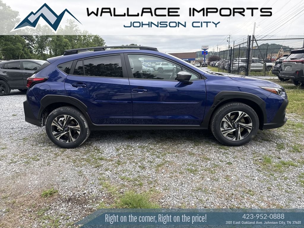 2026 Subaru CROSSTREK Premium in Sapphire Blue Pearl — front three-quarter view