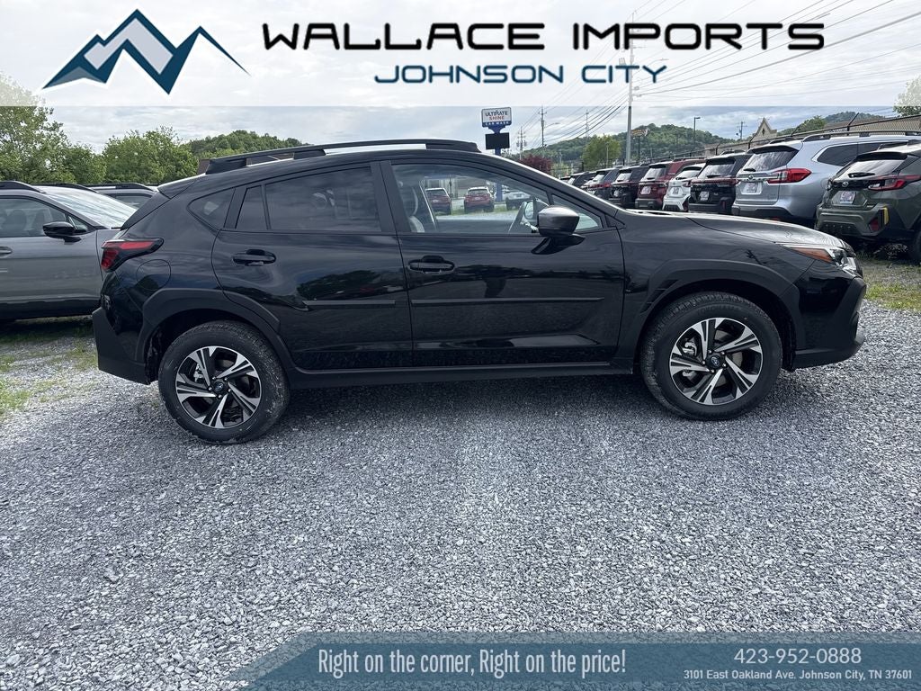 2026 Subaru CROSSTREK Premium in Crystal Black Silica — front three-quarter view