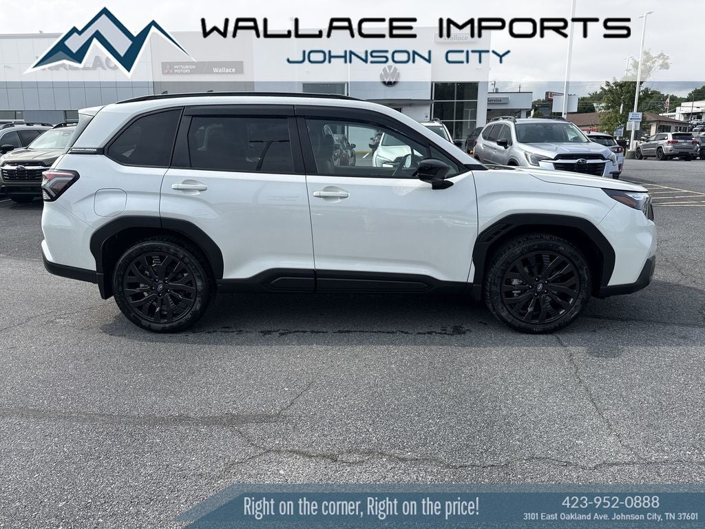 2026 Subaru FORESTER Sport Onyx Edition in Crystal White Pearl — front three-quarter view