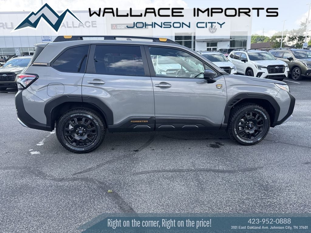 2026 Subaru FORESTER Wilderness in River Rock Pearl — front three-quarter view