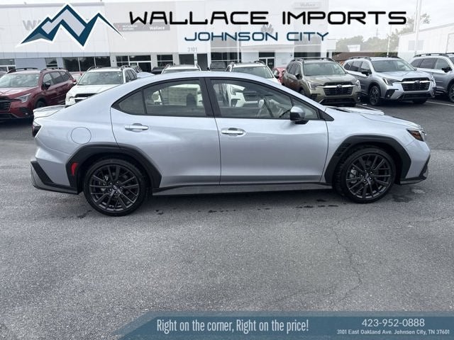 2026 Subaru WRX Premium in Ice Silver Metallic — front three-quarter view