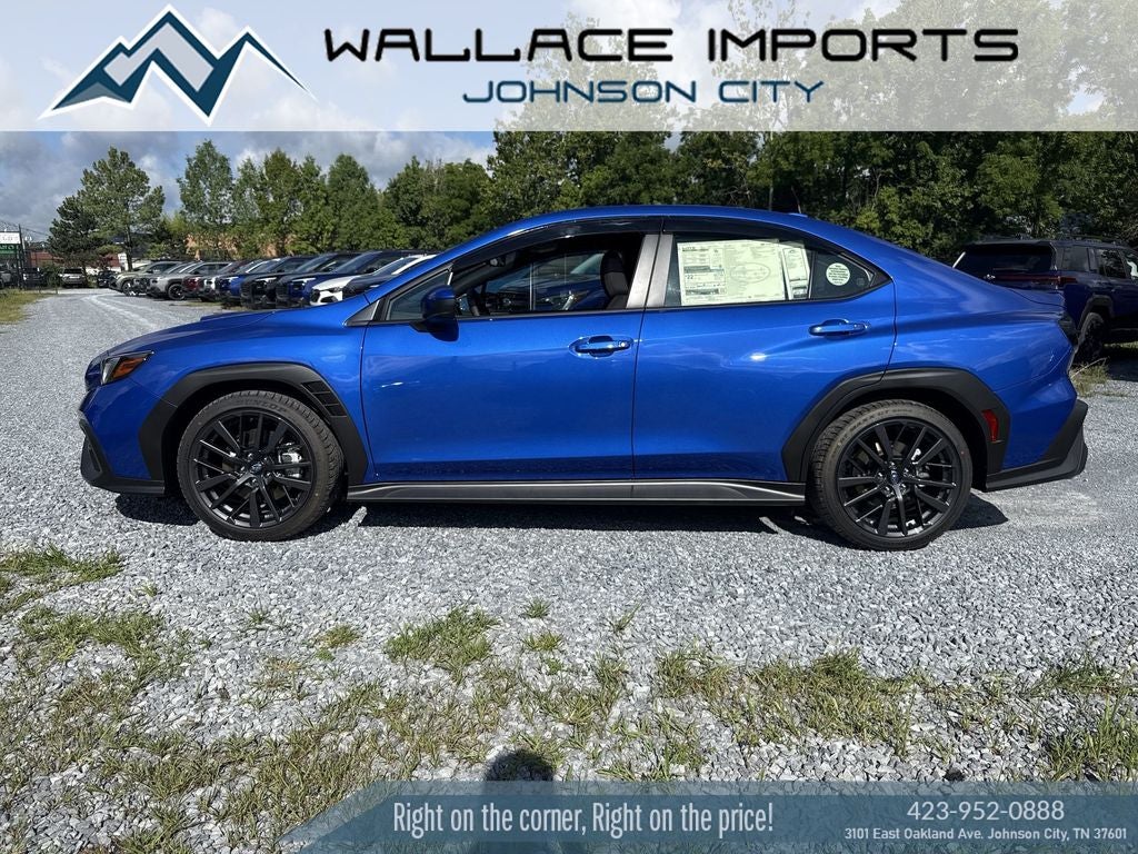 2026 Subaru WRX Premium in Wr Blue Pearl — front three-quarter view