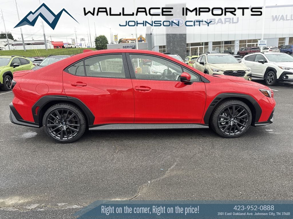 2026 Subaru WRX Premium in Ignition Red — front three-quarter view