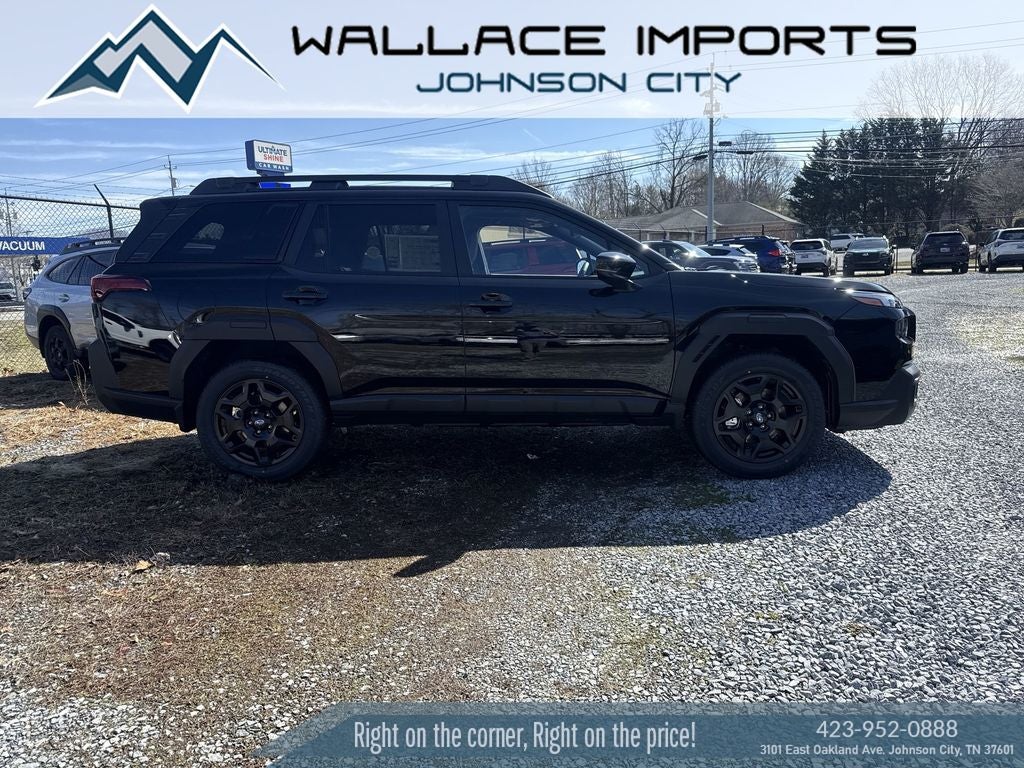2026 Subaru OUTBACK Limited in Crystal Black Silica — front three-quarter view