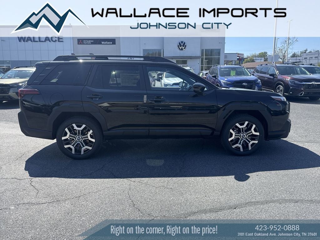 2026 Subaru OUTBACK Touring XT in Crystal Black Silica — front three-quarter view