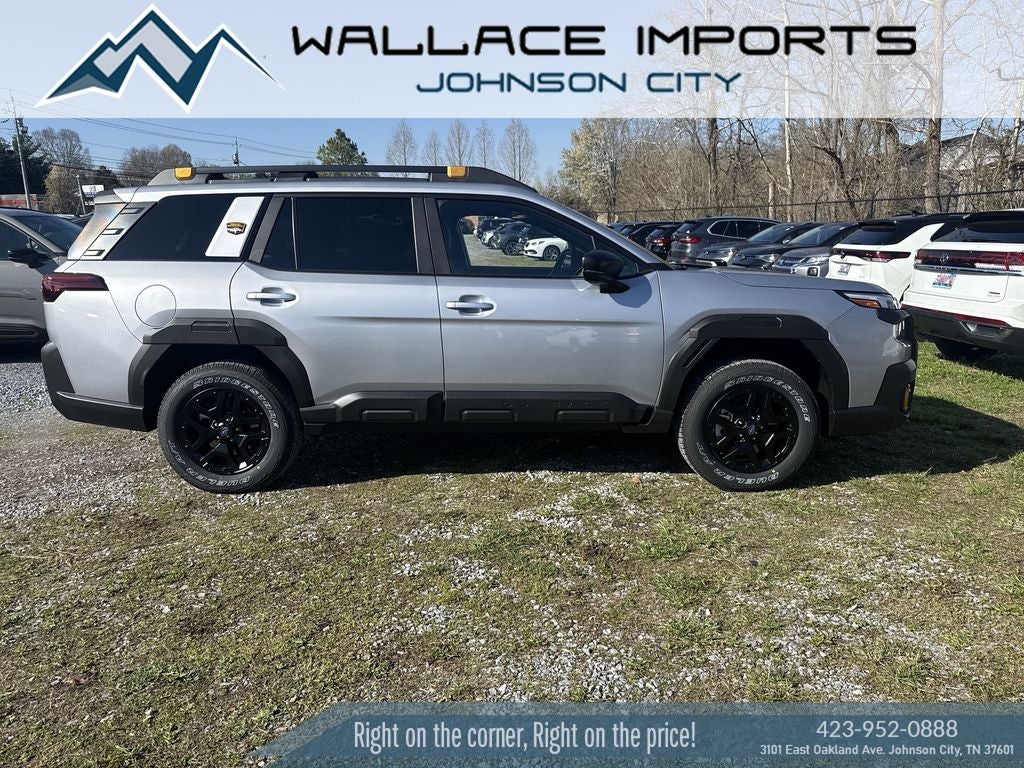 2026 Subaru OUTBACK Wilderness in Ice Silver Metallic — front three-quarter view