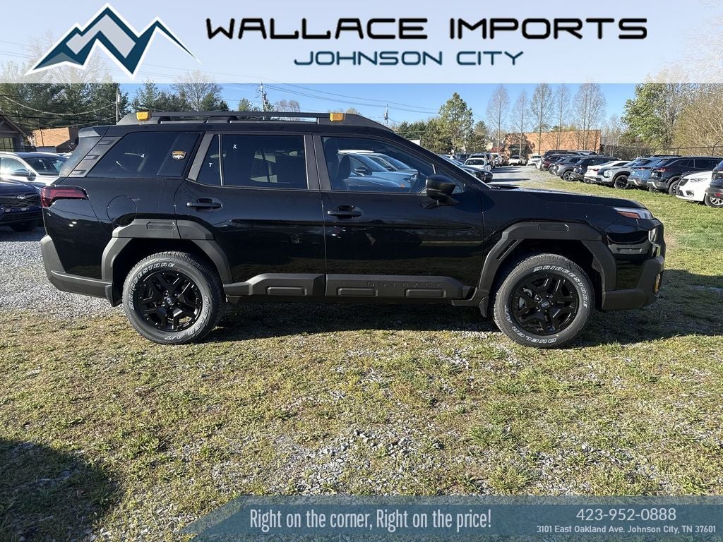 2026 Subaru OUTBACK Wilderness in Crystal Black Silica — front three-quarter view