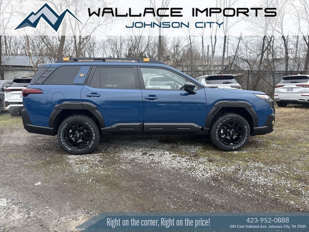 2026 Subaru OUTBACK Wilderness in Geyser Blue — front three-quarter view