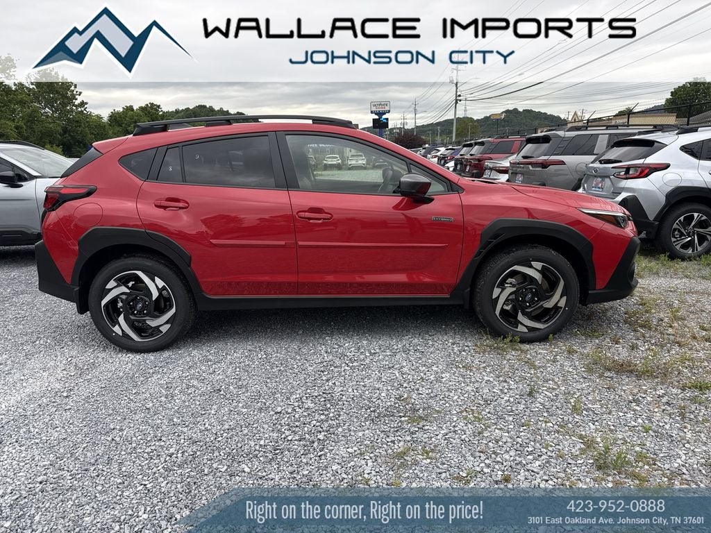 2026 Subaru CROSSTREK Limited Hybrid in Pure Red — front three-quarter view
